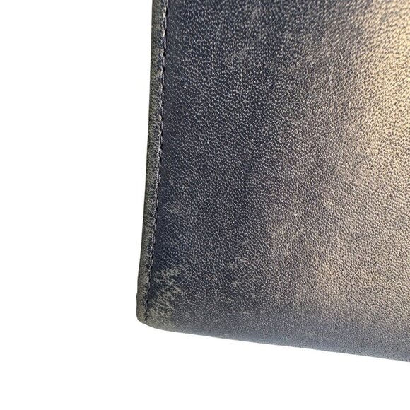 Nordstrom Vintage Womens Navy Leather Card Slots Fold Change Snap Close Wallet - Picture 10 of 10